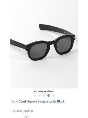 Ben Silver Charleston Bold Semi-Square Sunglasses Black